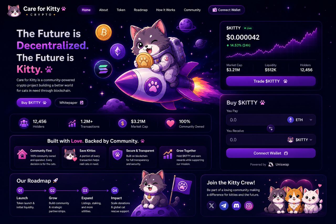 Care for Kitty — $KITTY token mascot
